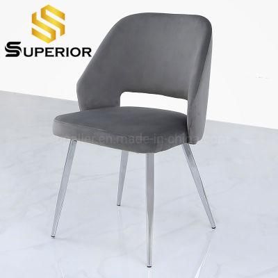 Nordic Style Indoor New Simple Design Restaurant Dining Chromed Chairs