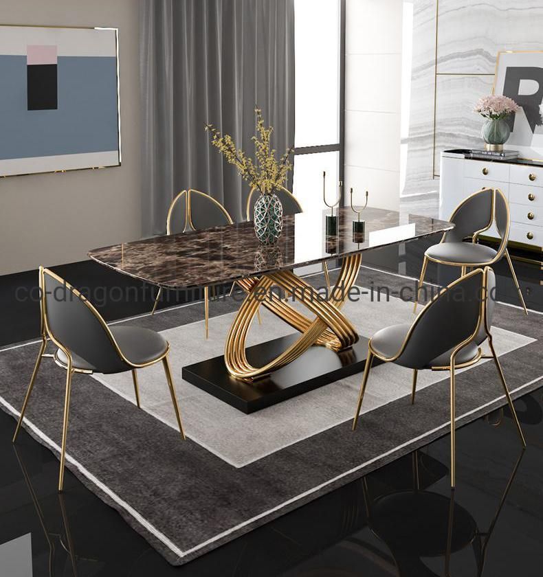 2021 New Design Steel Dining Table for Living Room Furniture