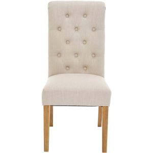 Tufted Upholstered Armless Dining Chair with Solid-Wood