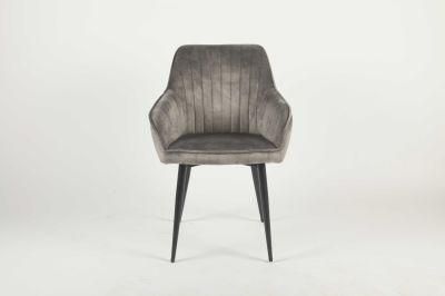 Factory Direct Grey Flannel Dining Chair with Armrests