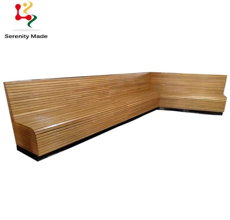 Antique Design Commerical Furniture Hotel Resort Cafe and Restaurant Night Wood Base Booth Seating Bench