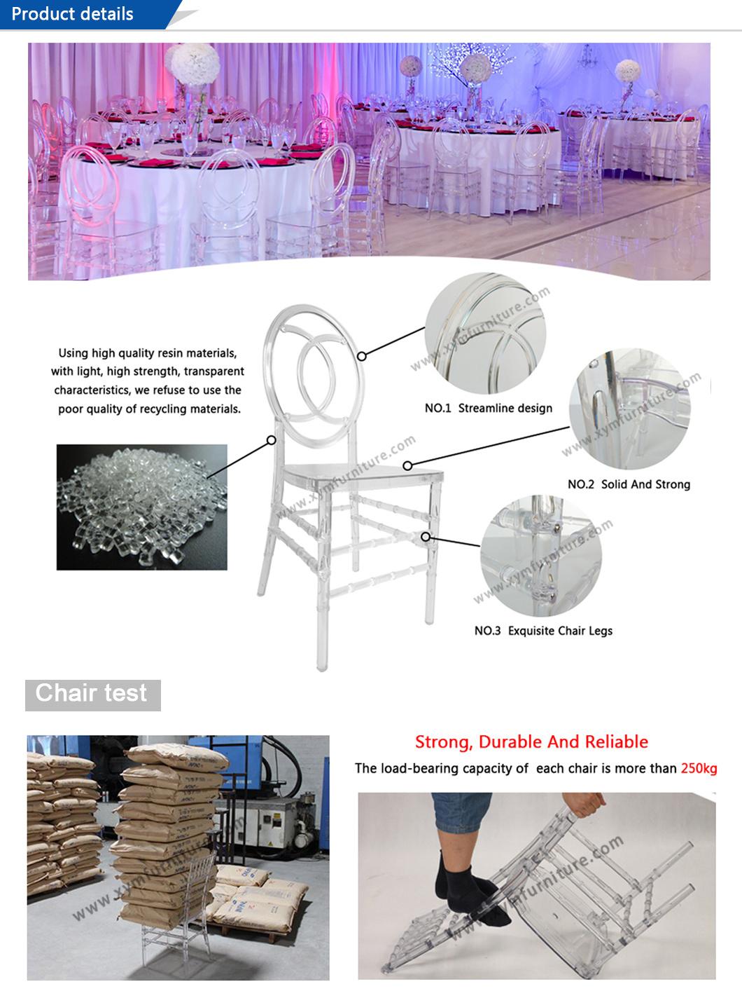 10 Years Factory Luxury Royal Crystal Clear Banquet Wedding Chair