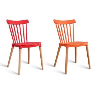 Hawroth to Do Habour Chair Coffee Plastic Chair with Wood Legs