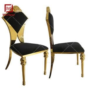 Chic Rose Gold Stainless Steel Velvet Wedding Dining Chair for Sale