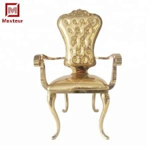 New Style Gold Stainless Steel Dining Chair Furniture Royal