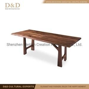 Solid Wood Dining Table with Wood Leg for Dining Room