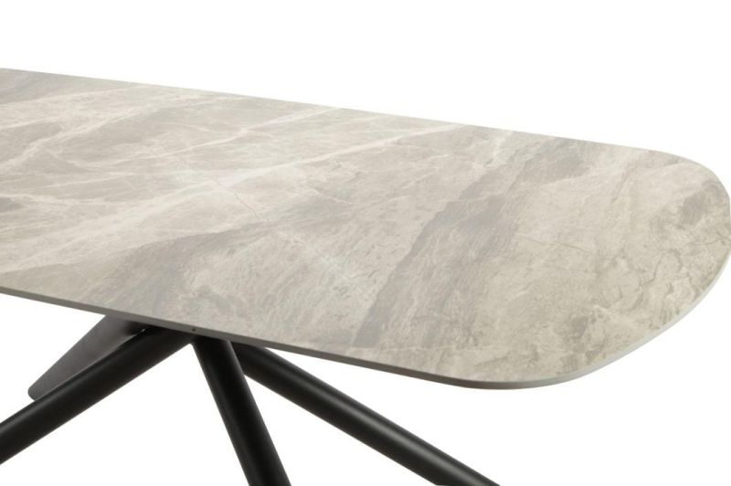 New Marble Ceramic Grey Dining Tables Furniture Dining Room Square Ergonomically