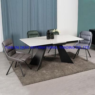 Luxury Hot Selling Dining Room Furniture Marble Round Dining Table Set and Chairs with Rotating Table