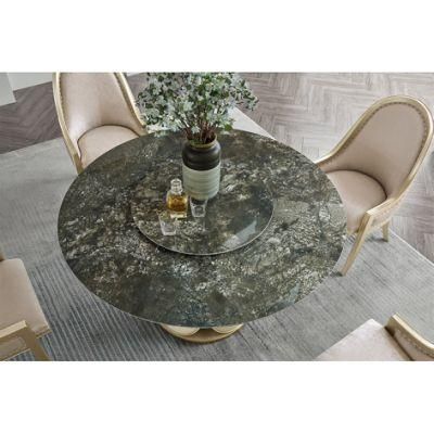 Modern Luxury Home Marble Top Wooden Dining Table