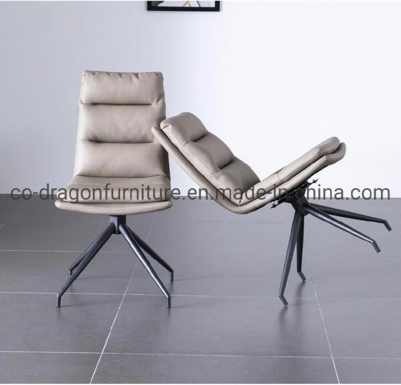 Hot Sale Wholesale Swivel Metal Dining Chair with Leahter Back