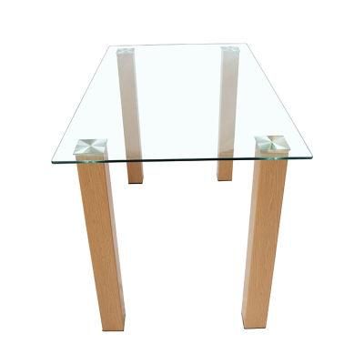 Custom Wholesale New Style Restaurant Square Leisure Iron Leg Glass Living Room Homre Furniture Dining Table