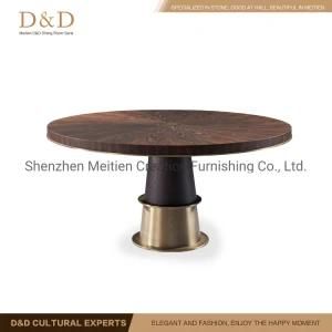 New Design Ash Wood Table with Wooden and Stainless Steel Leg for Home Use