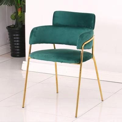 Modern Room High Back Faux Furniture Heavy Blue Velvet Dining Chair