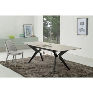 Tempered Glass Top Stainless Steel Dining Table