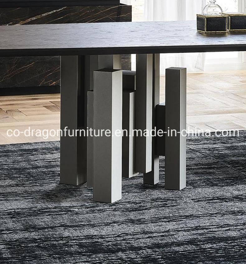 Luxury Dining Furniture Big Steel Dining Table with Marble Top