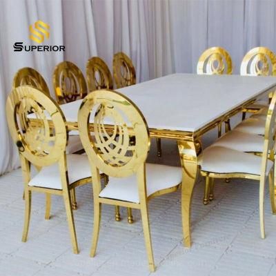 Luxury Royal Party Rental Stainless Steel Gold Chairs for Wedding