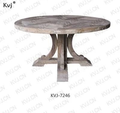 Kvj-7246 Rustic Furniture Style Recycled Elm Wood Dining Table