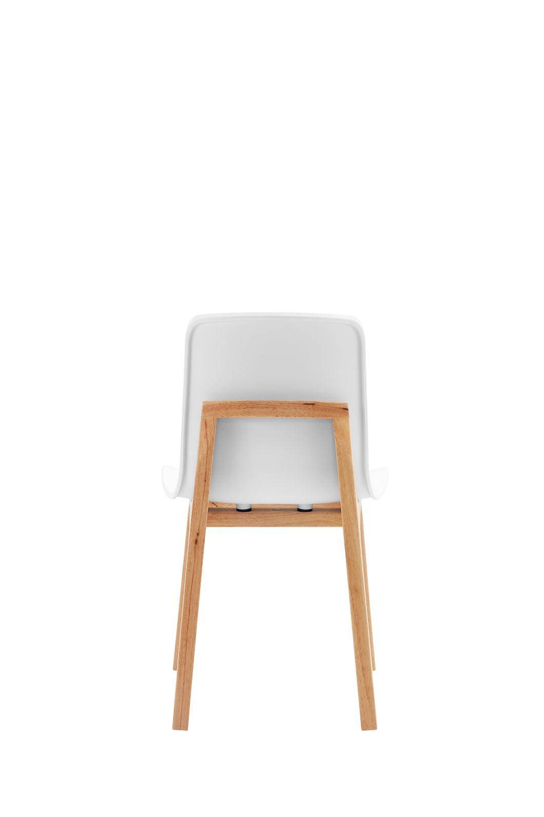 Modern Colored PP Chair Plastic Chair Beech Wood Legs Dining Chair