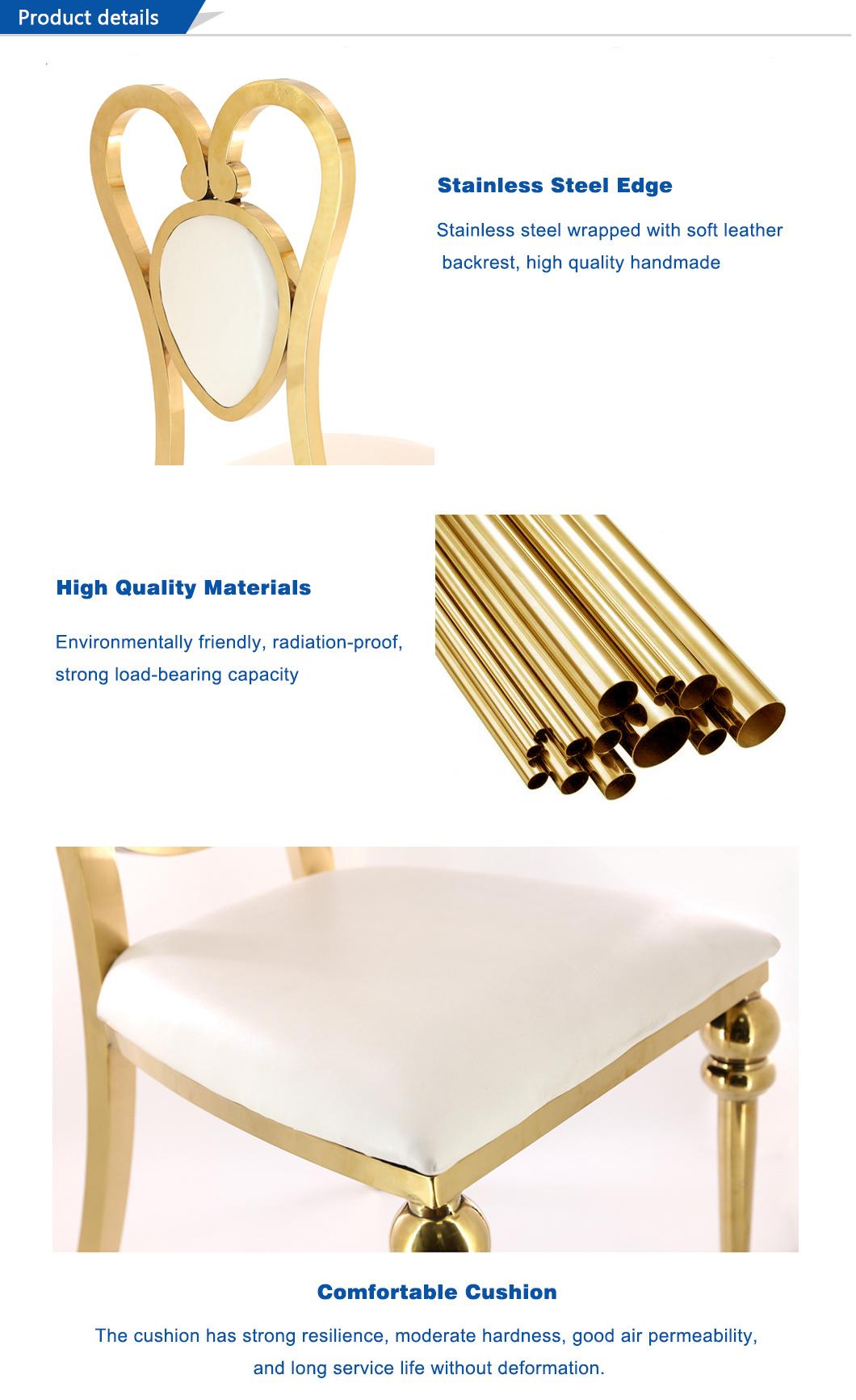 Gold Metal Frame Stainless Steel Chair Wedding Used Banquet Chairs for Sale