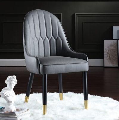 High Back Luxury Kitchen PU Leather Dining Chair