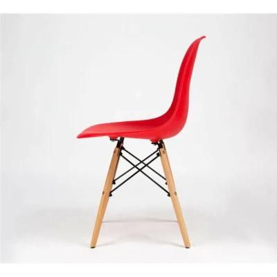Cheap Classical High Quality Modern Design Plastic Emes Modern Colored PP Beech Wood Legs Dining Chair