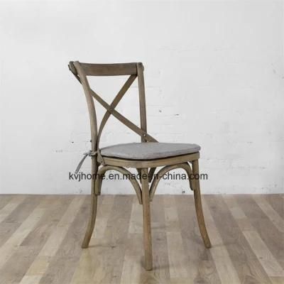 Rch-4001 Factory Price Antique X Cross Back Oak Wood Dining Chair (RCH-4001)