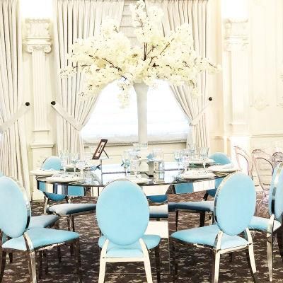 New Design Factory Luxury Gold Stainless Steel Dining Tiffany Blue Chair