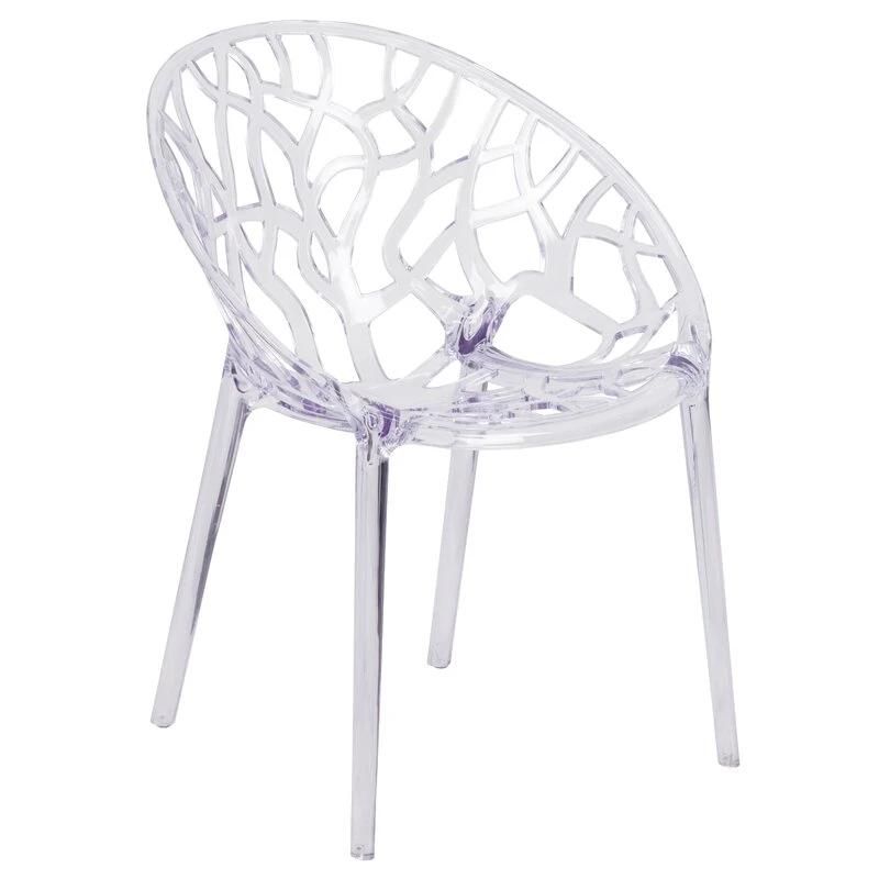 Clear Acrylic Crystal Wedding Chair Transparent Resin Princess Chair with Arm Rest