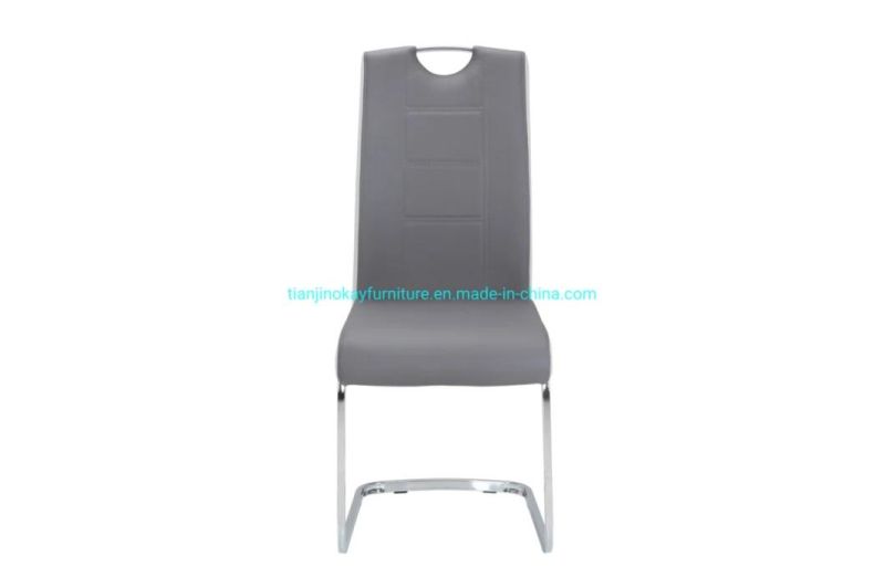 Molded Leather Upholstered Dining Room Chair Restaurant Coffee Shop Dining Chairs with Metal Legs