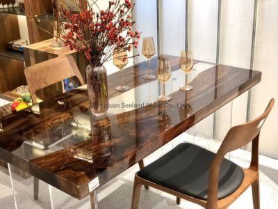 Live Edge Walnut Solid Wood Table Top /Epoxy Resin River Table Finish / Natural Wood Table / Countertop/ Wood Dining Table