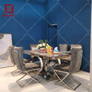 2019 New Style Stainless Steel Modern Velvet Dining Room Chairs for Wedding Events