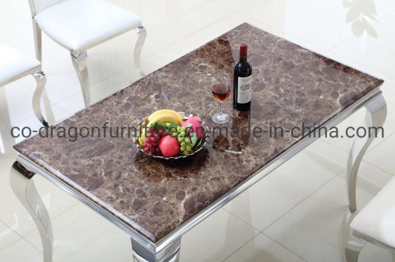 Luxury Minimalism Dining Table with Marble Top for Home Furniture