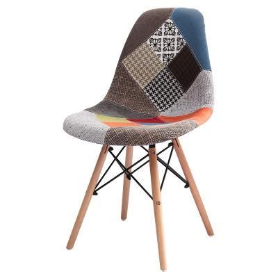Factory Direct Selling Patchwork Chaise Wholesale Luxury Fabric Dining Chair