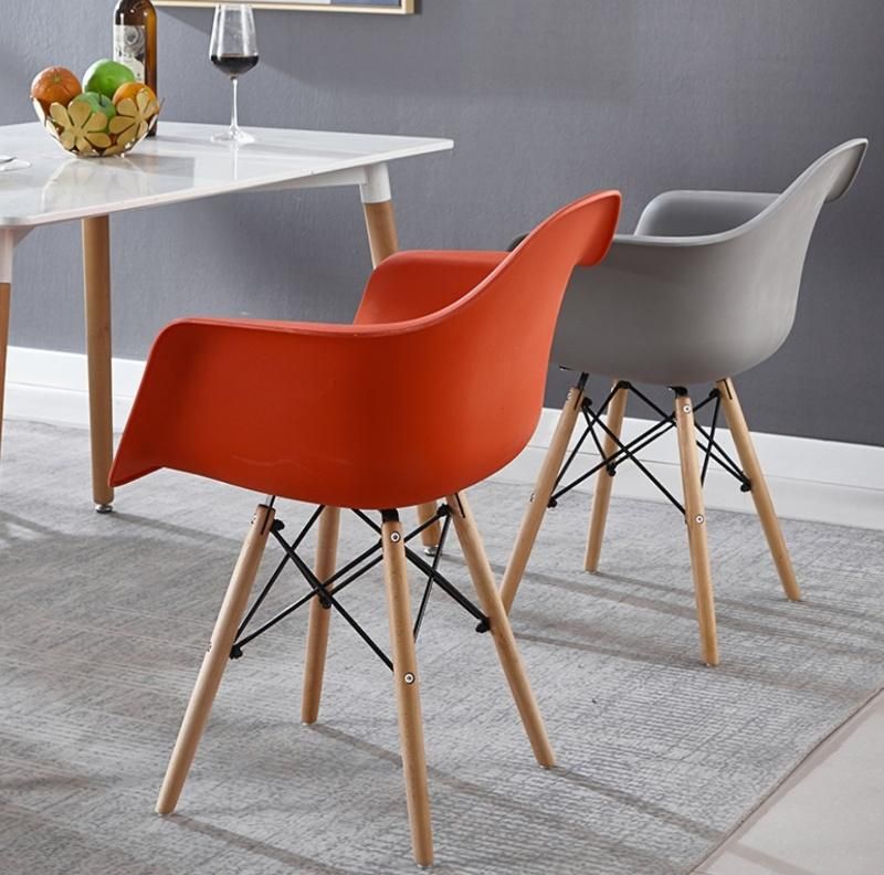 Modern Style Plastic Backrest with Armrest Dining Chair
