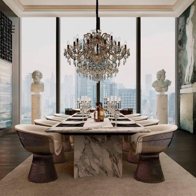 Italian Designer Stainless Steel Base Modern Metal Dining Room Furniture Dining Chair
