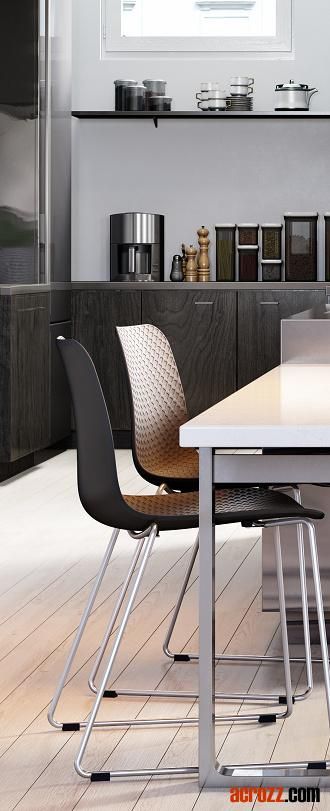 Modern Design Restaurant Chrome Plastic Loose Dining Chair