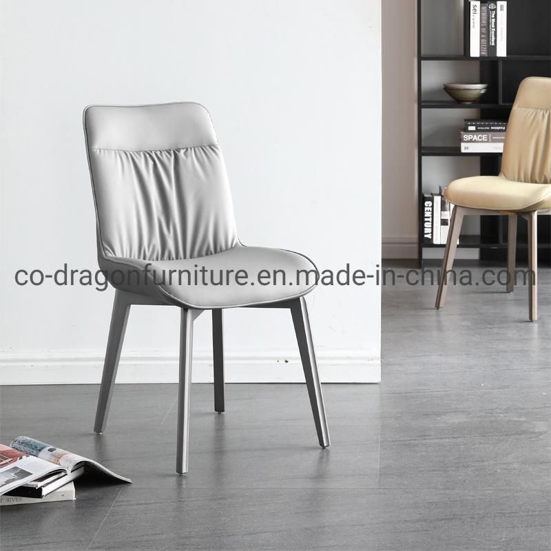 Modern Dining Furniture Solid Wood Leather High Back Dining Chair