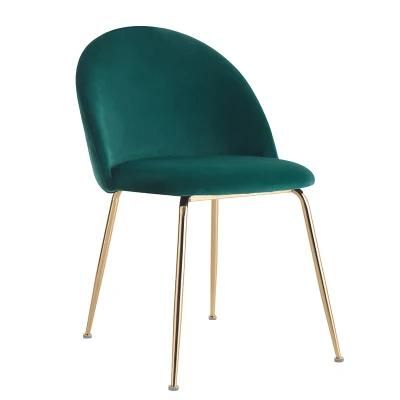 New Design Gold Metal Legs Modern Dining Room Velvet Chairs