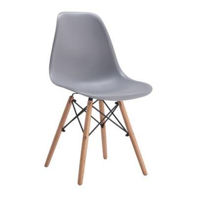 Home Furniture Colourful Plastic Dining Chair Chaise Silla Grey PP Dining Chair Wood Leg