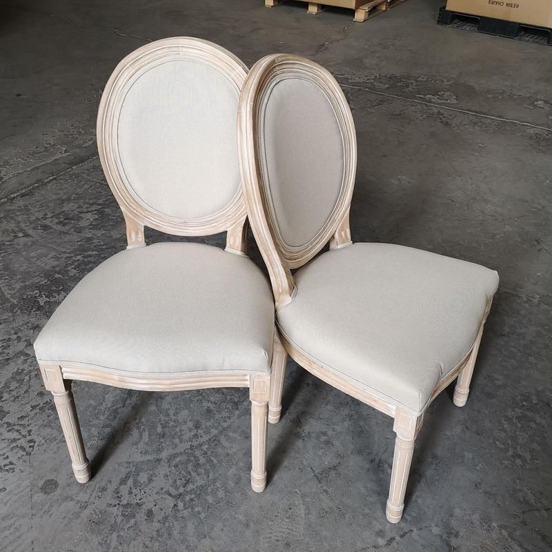 French Antique Wood Louis Xiv Oval Back Living Room Dining Chairs