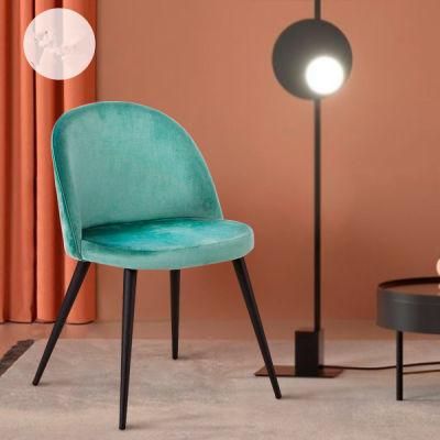 Dining Room Furniture Velvet Fabric Dining Chairs Modern Metal Frame Chairs