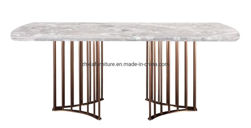 Home Furniture Dining Room Marble Restaurant Metal Dining Table
