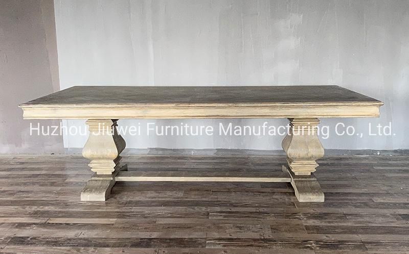 Hot Selling Country Furniture Long Rectangular Oak Dining Table/Wooden Wedding Table