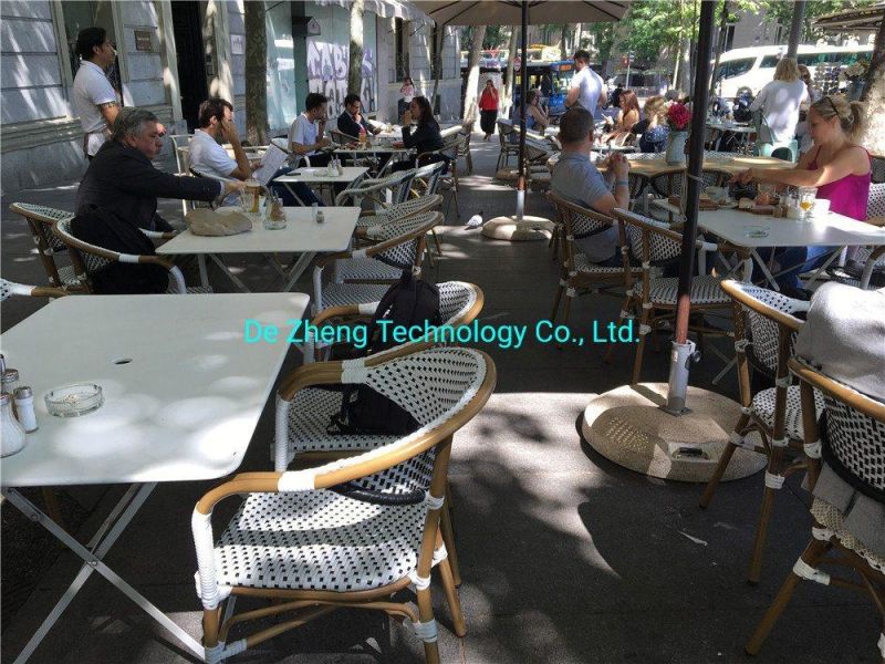 China Latest Leisure Waterproof Bistro Terrace Woven Rope Hilton Aluminium Outdoor Furniture