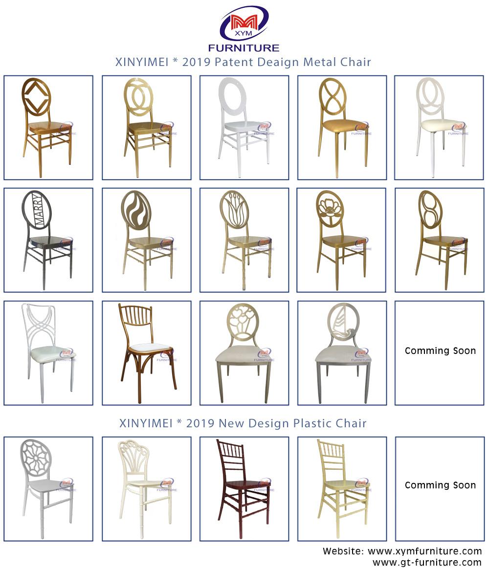 Royal Event Hall Furniture White Steel Banquet Phoenix Chair for Sale