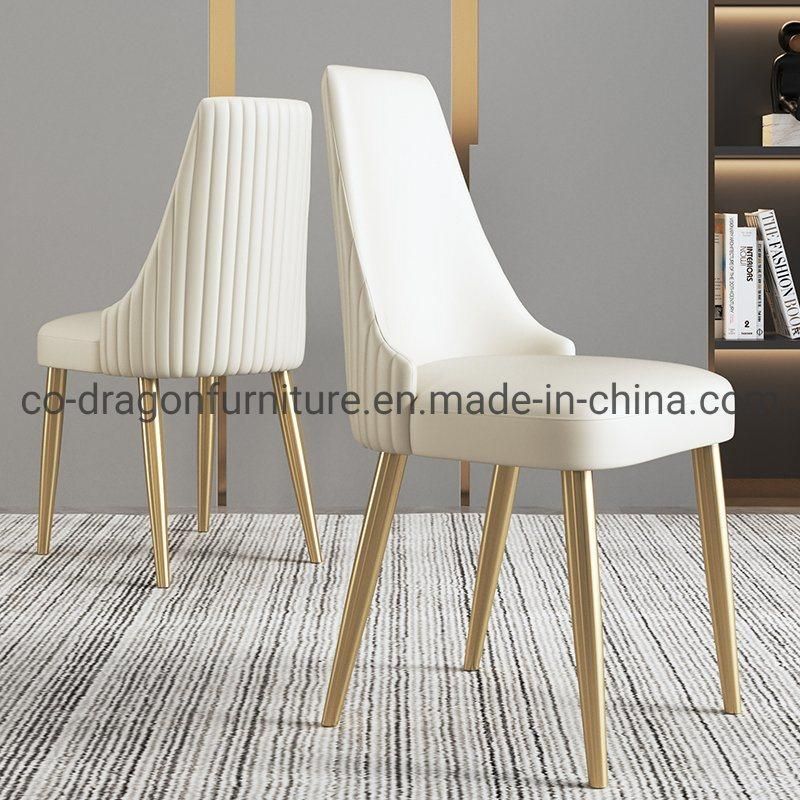 Luxury Stainless Steel Frame Leather Dining Chair for Home Furniture