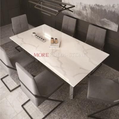 Custom White Calacatta Quartz Stone Top Dining Table /Worktops/Countertops/Vanitytops