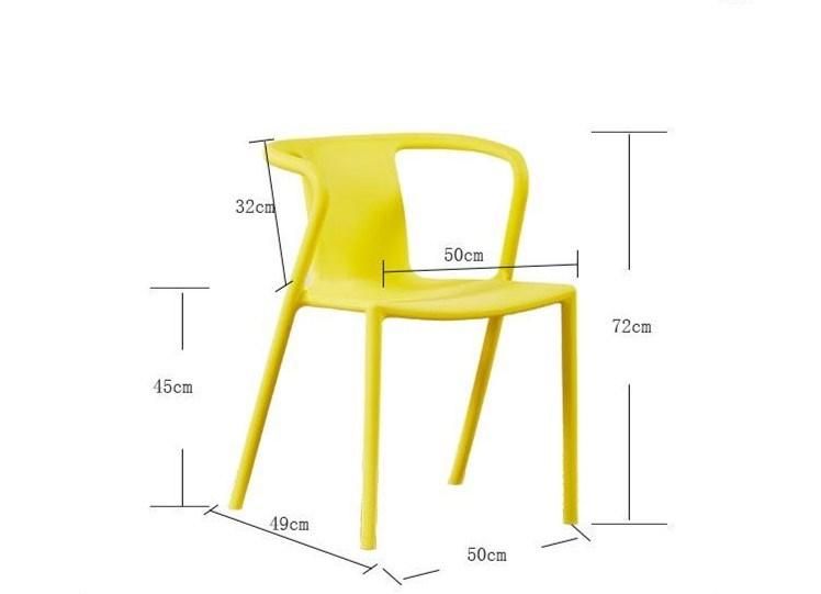 Plastic Armrest Outdoor Garden Stackable Home Furniture Dining Chair