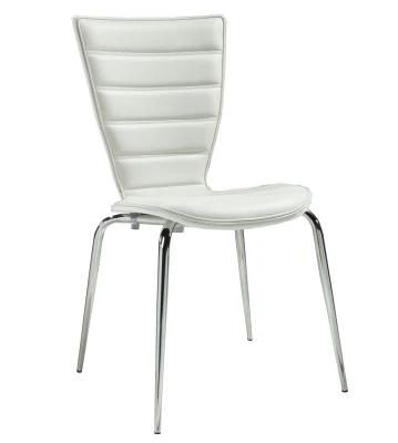 Popular Modern PU Back with Triangle Metal Dining Chair