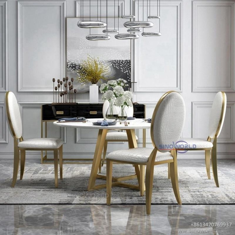 Luxury Stainless Steel Golden Color Dining Furniture Dining Room Chair